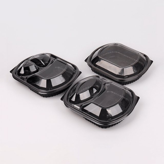  Microwaveable 3 compartment food container for take out food 