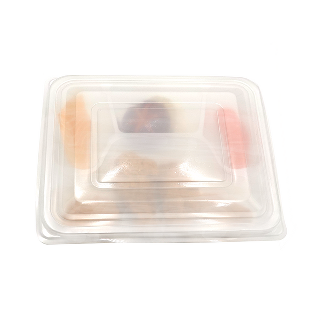 Transparent 4 Compartments Disposable Plastic Lunch Food Takeaway Container