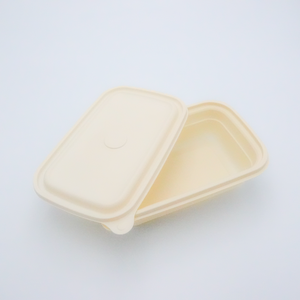 1000ml Rectangle Deli Packaging Biodegradable Cornstarch Takeaway Box