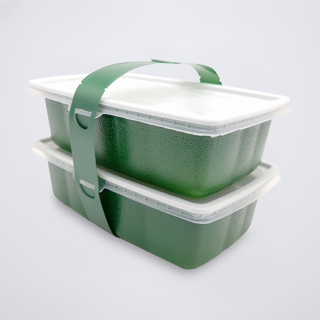 1300ml double layers tray Microwavable TakeOut Containers for lunch and meals