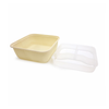 Double Layer Food Container Biodegradable Cornstarch Square Takeaway Food Box