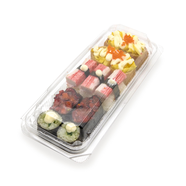 Transparent disposable sushi container for clamshell Bakery Packaging 