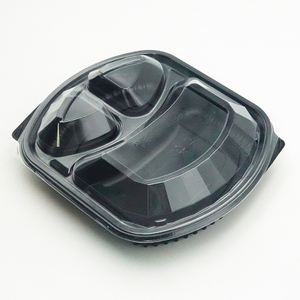 Takeaway Deli Packaging 3 Devided Compartments Disposable Plastic PP Food Box