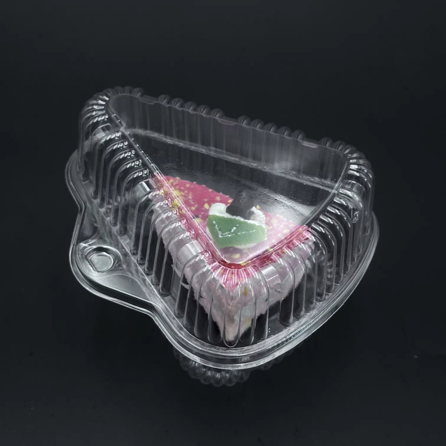 Triangle Bakery Packaging Disposable Plastic Sandwich clamshell Box plastic Cake Slice Box 