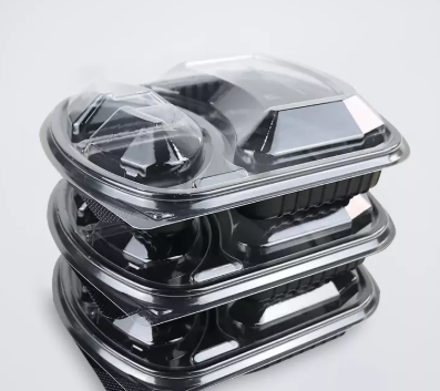 Microwaveable 3-Compartment Takeout Container