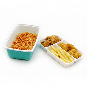 1300ml double layers tray Microwavable TakeOut Containers for lunch and meals